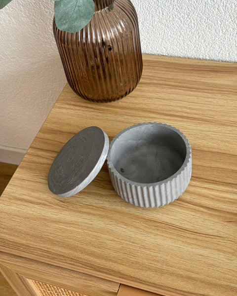 Boîte couvercle plat rayé
