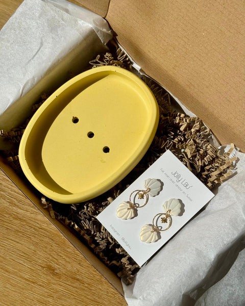 Coffret Boucles d'oreilles + Porte savon