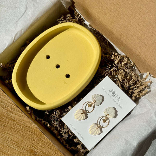 Coffret Boucles d'oreilles + Porte savon